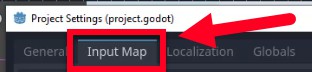 Aquesta imatge mostra la finestra de configuració del projecte de Godot Engine, destacant específicament la pestanya "Mapa d'entrada", la interfície on es configuren accions d'entrada com "move_left", "move_right" i "jump". La pestanya es selecciona dins del tauler de configuració de "project.godot", indicant que l'usuari es troba a la ubicació correcta per definir i assignar entrades de teclat o controlador a accions amb nom, tal com es descriu a la lliçó per abstraure la lògica d'entrada dels scripts de joc.